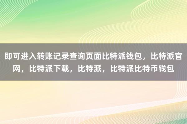 即可进入转账记录查询页面比特派钱包，比特派官网，比特派下载，比特派，比特派比特币钱包