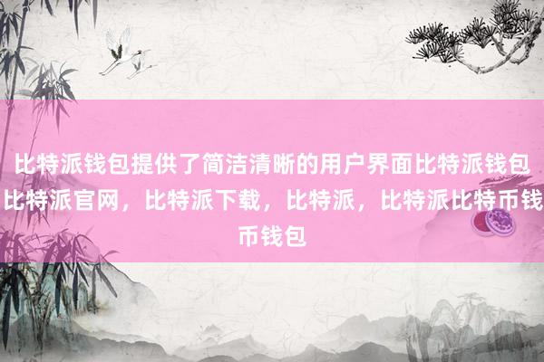 比特派钱包提供了简洁清晰的用户界面比特派钱包，比特派官网，比特派下载，比特派，比特派比特币钱包