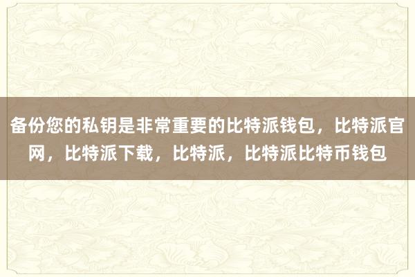 备份您的私钥是非常重要的比特派钱包，比特派官网，比特派下载，比特派，比特派比特币钱包