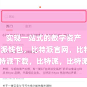 实现一站式的数字资产管理比特派钱包，比特派官网，比特派下载，比特派，比特派比特币钱包